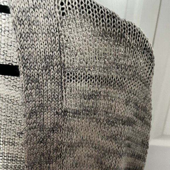 Joie Sona Open Front Cardigan Heather Gray Fringe Hem Poncho XXS Linen blend - Picture 7 of 8
